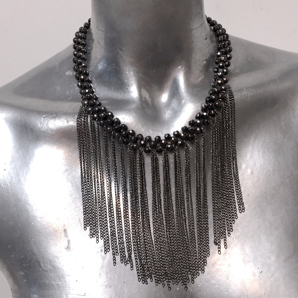 Chain Metal necklace dark silver